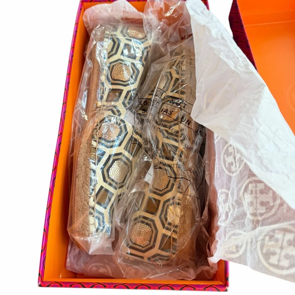 NIB‎ Tory Burch Cecily Embellished Espadrille Shoes